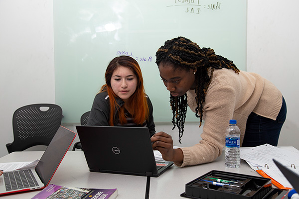 students studying